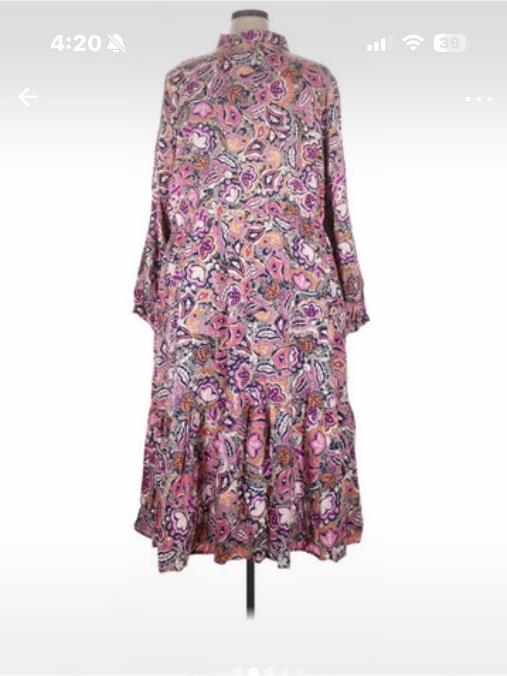 Pink Paisley Tiered Maxi Dress with pockets - Picture 2 of 4
